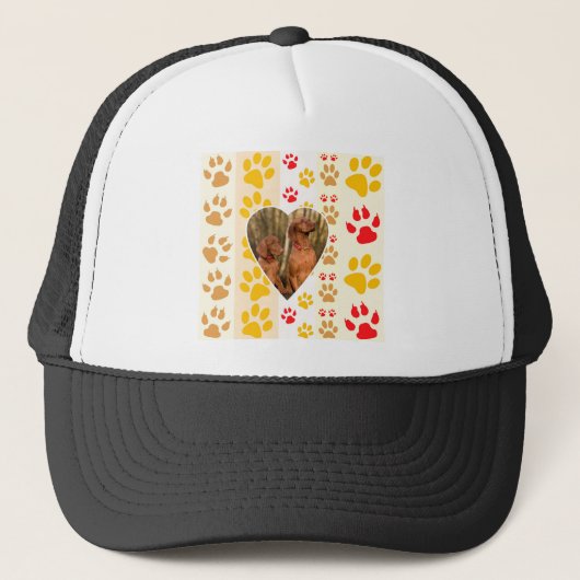 Chocolade Labrador Retriever Hond Hart Poot Print Trucker Pet (Voorkant)