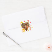Chocolade Labrador Retriever Hond Hart Poot Print Vierkante Sticker (Envelop)