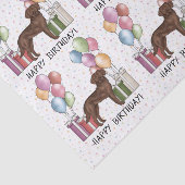 Chocolade Labrador Retriever Hond Kleurrijke Verja Tissuepapier (Detail)