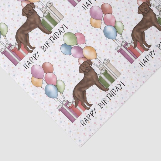 Chocolade Labrador Retriever Hond Kleurrijke Verja Tissuepapier (Detail)