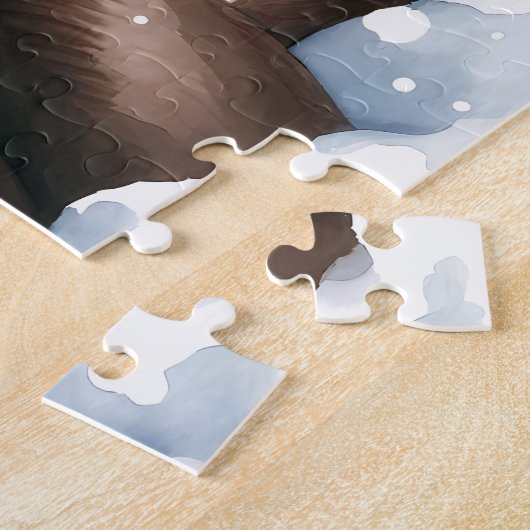 Chocolade Labrador Retriever Hond Snowman Puppy Legpuzzel (Zijkant)