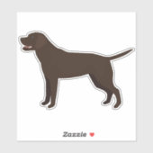 Chocolade Labrador Retriever Hondenras Silhouette Sticker (Vel)