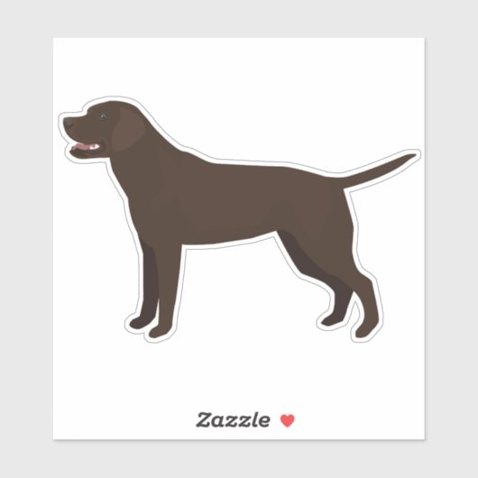 Chocolade Labrador Retriever Hondenras Silhouette Sticker (Vel)