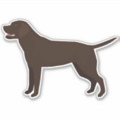 Chocolade Labrador Retriever Hondenras Silhouette Sticker (Voorkant)