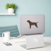 Chocolade Labrador Retriever Hondenras Silhouette Sticker (Laptop op bureau)
