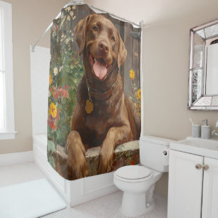 Chocolade Labrador Retriever Hondentuin Douchegordijn