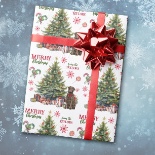 Chocolade Labrador Retriever Hondenvakantieboom Cadeaupapier