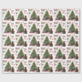 Chocolade Labrador Retriever Hondenvakantieboom Cadeaupapier (Vlak)