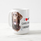 Chocolade Labrador Retriever - Ik hou van mijn hon Koffiemok (Voorkant links)