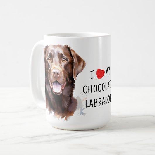 Chocolade Labrador Retriever - Ik hou van mijn hon Koffiemok (Voorkant links)