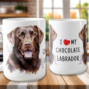 Chocolade Labrador Retriever - Ik hou van mijn hon Koffiemok