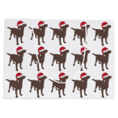 Chocolade Labrador Retriever in Red Santa Hat Groot Cadeauzakje (Achterkant)