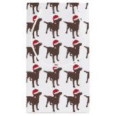 Chocolade Labrador Retriever in Red Santa Hat Klein Cadeauzakje (Achterkant)