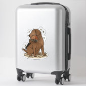 Chocolade Labrador Retriever Jacht Auto Sticker (Koffer)