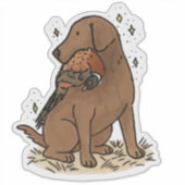 Chocolade Labrador Retriever Jacht Auto Sticker (Voorkant)