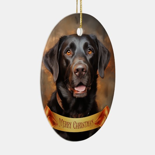 Chocolade Labrador Retriever Keramisch Ornament (Rechts)
