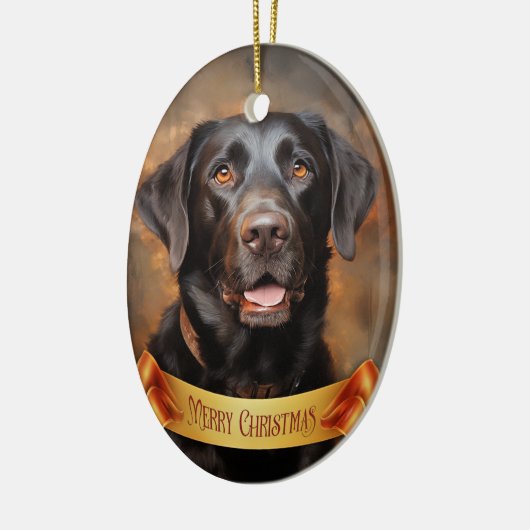 Chocolade Labrador Retriever Keramisch Ornament (Links)