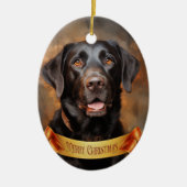 Chocolade Labrador Retriever Keramisch Ornament (Voorkant)