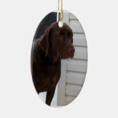 Chocolade Labrador Retriever Keramisch Ornament (Rechts)