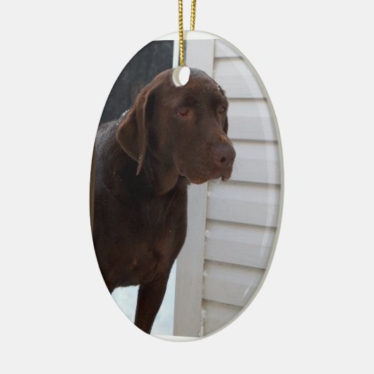 Chocolade Labrador Retriever Keramisch Ornament (Links)