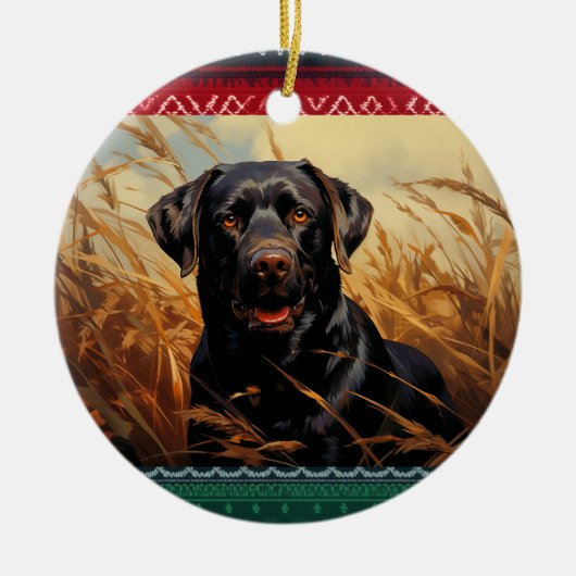 Chocolade Labrador Retriever Keramisch Ornament (Voorkant)