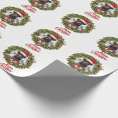 Chocolade Labrador Retriever, Kerstkrans Cadeaupapier (Hoek)