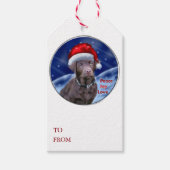Chocolade Labrador Retriever Kerstmis Cadeaulabel (Voorkant)