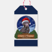 Chocolade Labrador Retriever Kerstmis Cadeaulabel (Achterkant)