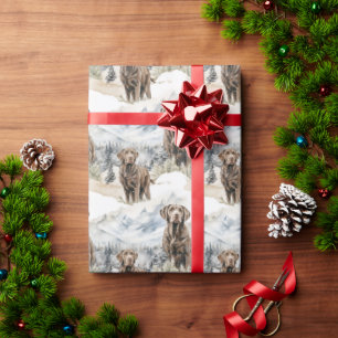Chocolade Labrador Retriever Kerstmis Cadeaupapier