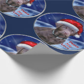 Chocolade Labrador Retriever Kerstmis Cadeaupapier (Hoek)