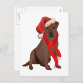 Chocolade Labrador Retriever Kerstmis Feestdagenkaart (Voorkant / Achterkant)