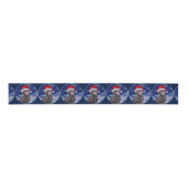 Chocolade Labrador Retriever Kerstmis Grosgrain Lint (Voorkant)