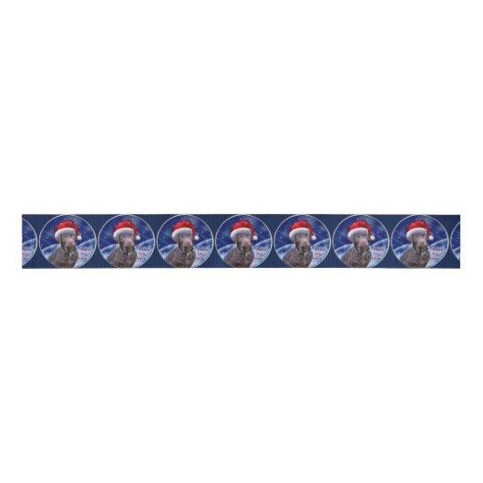 Chocolade Labrador Retriever Kerstmis Grosgrain Lint (Voorkant)