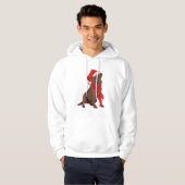 Chocolade Labrador Retriever Kerstmis Hoodie (Voorkant volledig)