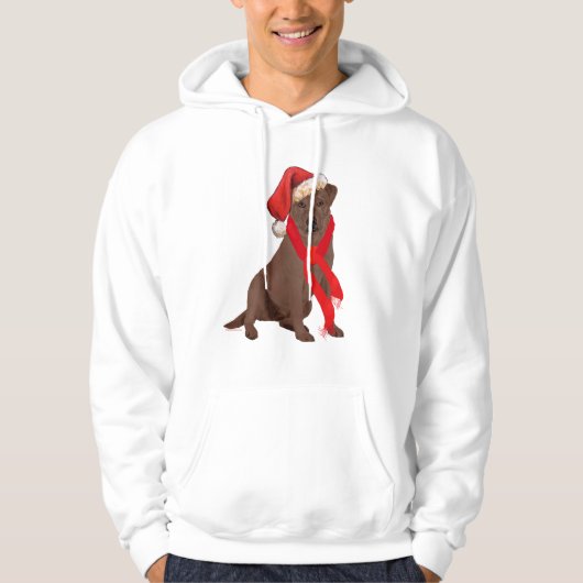 Chocolade Labrador Retriever Kerstmis Hoodie (Voorkant)