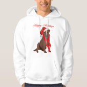 Chocolade Labrador Retriever Kerstmis Hoodie (Voorkant)