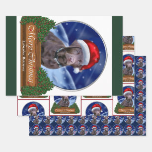 Chocolade Labrador Retriever Kerstmis Inpakpapier Vel