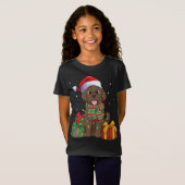 Chocolade Labrador Retriever Kerstmis Lab do T-shirt (Voorkant volledig)