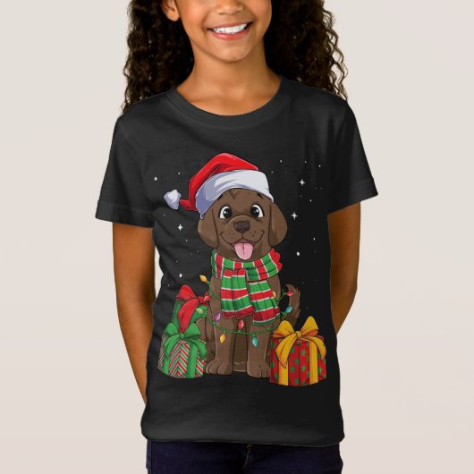 Chocolade Labrador Retriever Kerstmis Lab do T-shirt (Voorkant)