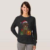 Chocolade Labrador Retriever Kerstmis Lab do T-shirt (Voorkant volledig)