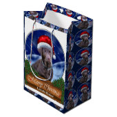 Chocolade Labrador Retriever Kerstmis Medium Cadeauzakje (Voorkant Gekanteld)