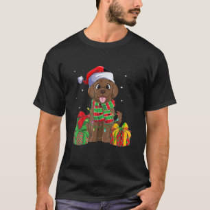 Chocolade Labrador Retriever Kerstmis Puppy T-shirt