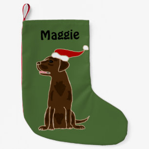 Chocolade Labrador Retriever kerststuring Kleine Kerstsok