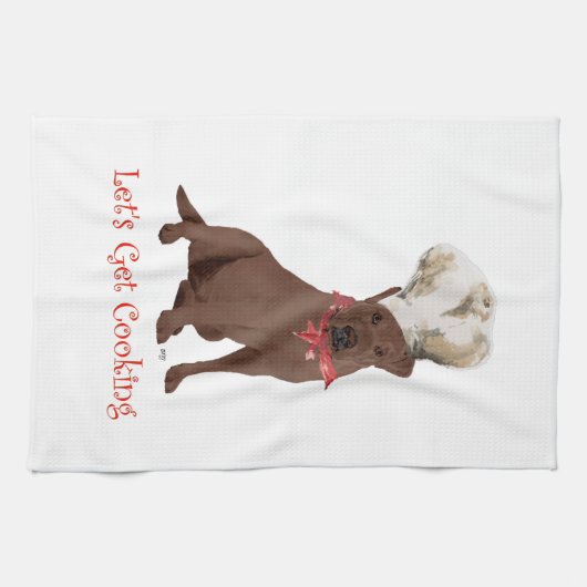 Chocolade Labrador Retriever Koken Theedoek (Horizontaal)