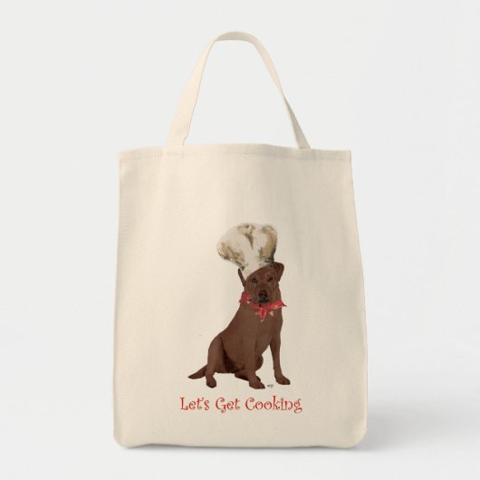 Chocolade Labrador Retriever Koken Tote Bag (Voorkant)