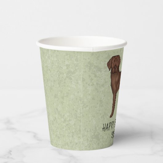 Chocolade Labrador Retriever Lab Happy Birthday Papieren Bekers (Rechts)