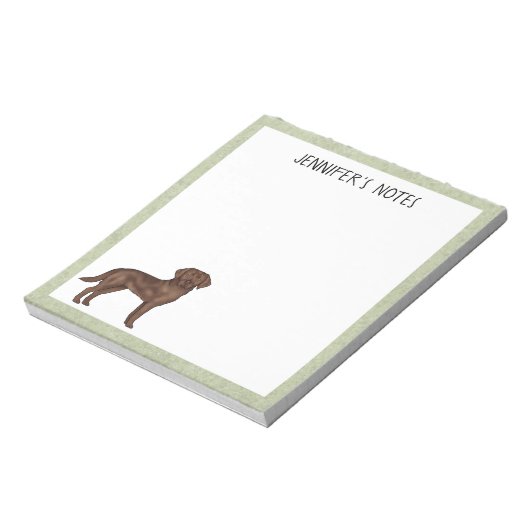 Chocolade Labrador Retriever Lab Hond Aangepaste N Notitieblok (Linkerzijde)