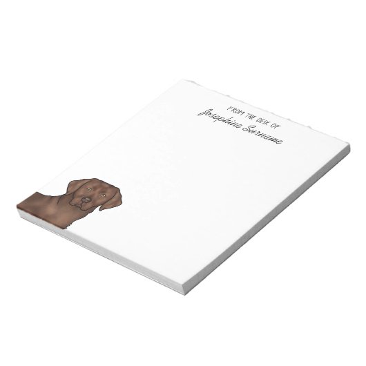 Chocolade Labrador Retriever Lab Hond Aangepaste N Notitieblok (Linkerzijde)