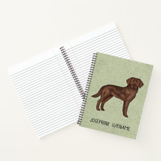 Chocolade Labrador Retriever Lab Hond Aangepaste N Notitieboek (Binnen)
