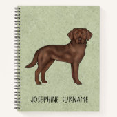 Chocolade Labrador Retriever Lab Hond Aangepaste N Notitieboek (Voorkant)